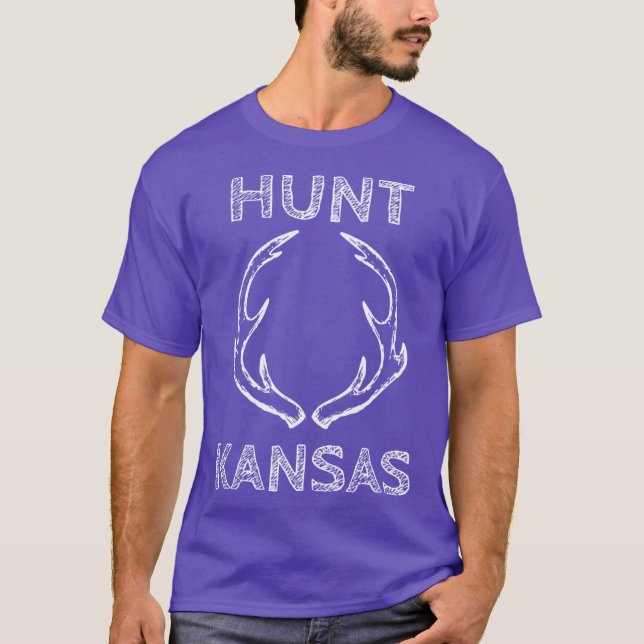 Hunt Kansas Deer Hunting design for Hunting Lovers T-Shirt (Front)