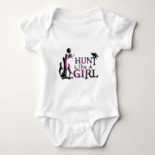 HUNT LIKE A GIRL COON HUNTING BABY BODYSUIT