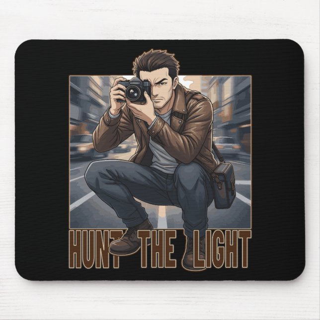 Hunt The Light Vintage Photographer Professional  Mouse Pad (Front)