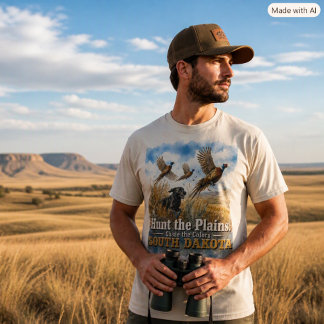 Hunt the Plains South Dakota Pheasant Hunters Sand T-Shirt