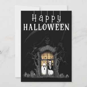 Hunted House Halloween Photo Holiday Card