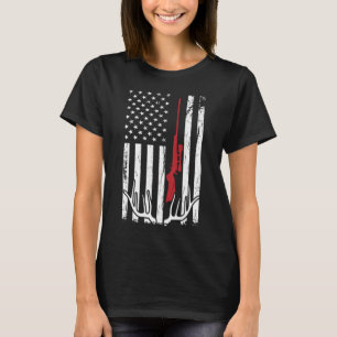 Hunter American Flag USA Hunting Deer Gift T-Shirt