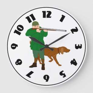 Hunter And A Dog Clock
