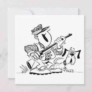 Hunter and Dog Cartoon Invitation