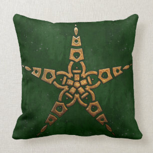 Hunter and Gold Celtic Cushion