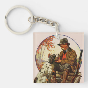 Hunter and Spaniel Key Ring