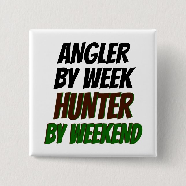 Hunter Angler 15 Cm Square Badge (Front)