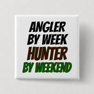 Hunter Angler 15 Cm Square Badge