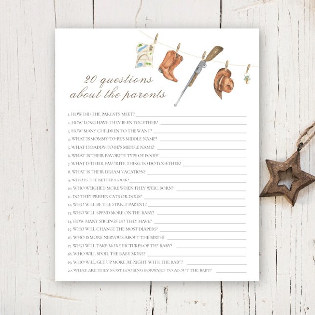 Hunter baby shower - 20 questions about parent (Creator Uploaded)