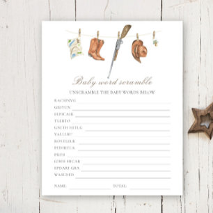 Hunter baby shower - Baby Word Scramble