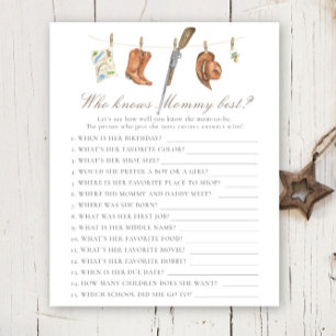 Hunter baby shower - Who knows mummy best