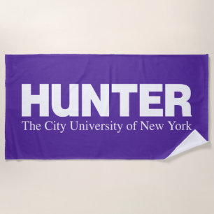 Hunter College CUNY Academic Logo Beach Towel