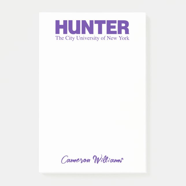 Hunter College CUNY Academic Logo Post-it Notes (Front)