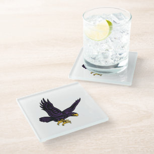 Hunter College Hawk Glass Coaster