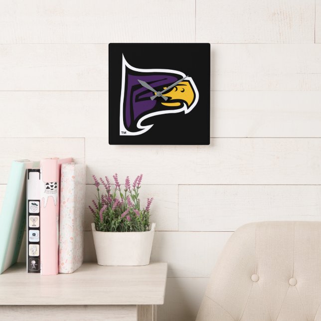 Hunter College Hawk Profile Mascot Square Wall Clock (Reading Room)