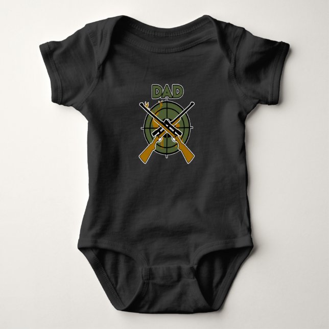 Hunter Dad Deer Hunting Season Hunt Lover Graphic Baby Bodysuit (Front)