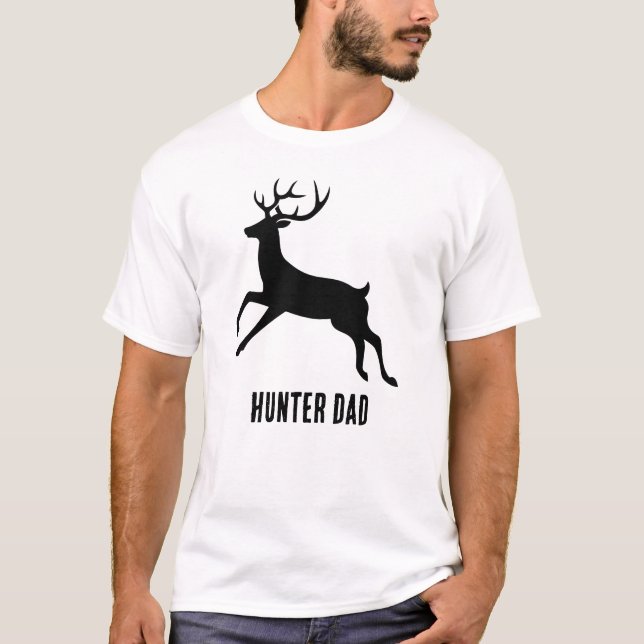 Hunter Dad Deer Silhouette Graphic T-Shirt (Front)