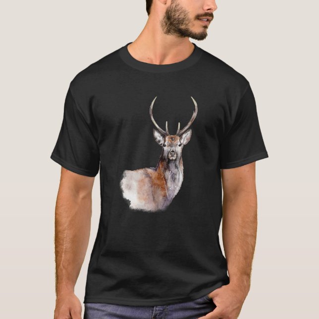 Hunter Deer Olive Hunt Green T-Shirt (Front)