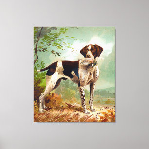 Hunter dog with bird in mouth canvas print