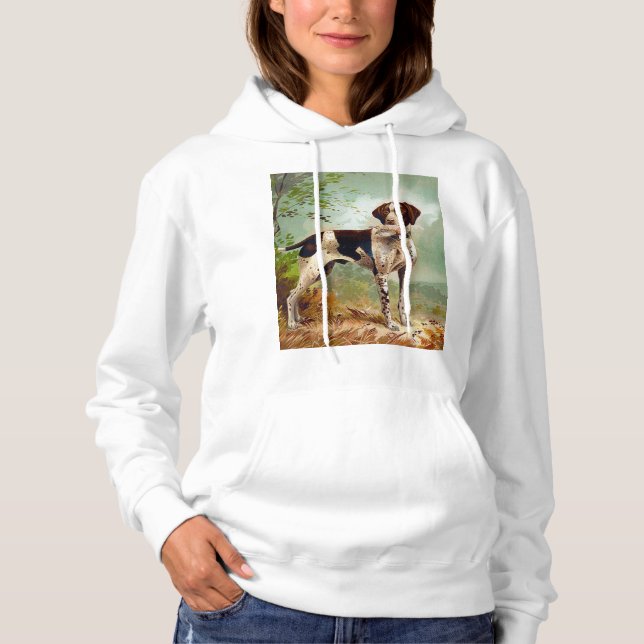 Hunter dog with bird in mouth hoodie (Front)