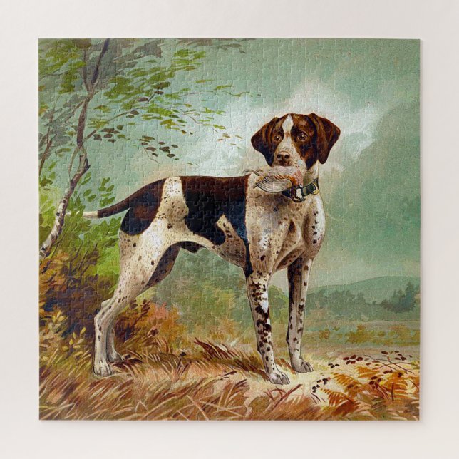 Hunter dog with bird in mouth jigsaw puzzle (Vertical)
