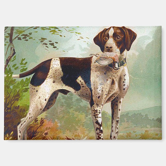 Hunter dog with bird in mouth magnet (Front)