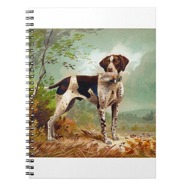 Hunter dog with bird in mouth notebook (Front)