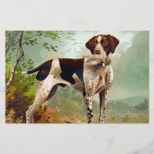 Hunter dog with bird in mouth stationery
