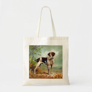 Hunter dog with bird in mouth tote bag