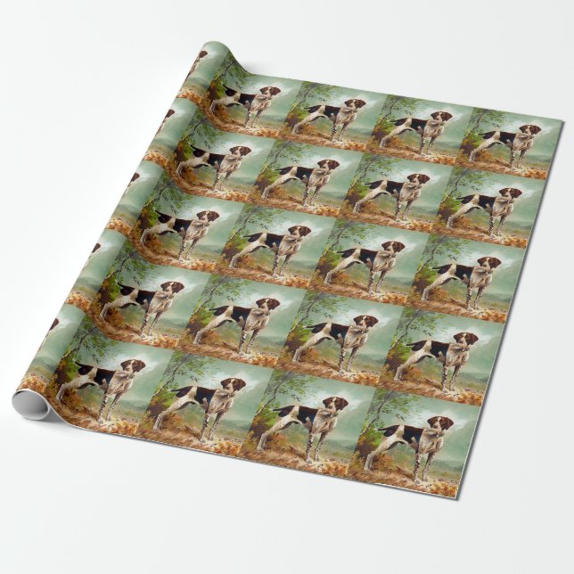 Hunter dog with bird in mouth wrapping paper (Unrolled)