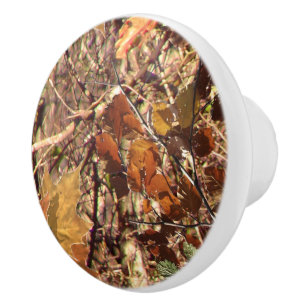 Hunter Fall Camo Camouflage Painting Ceramic Knob