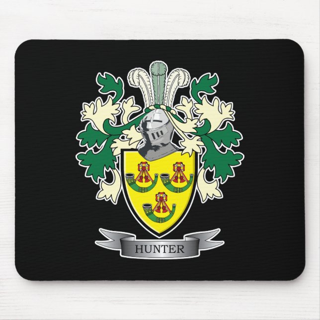 Hunter Family Crest Coat of Arms Mouse Pad (Front)