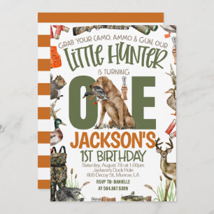 Hunter First Birthday Invitation