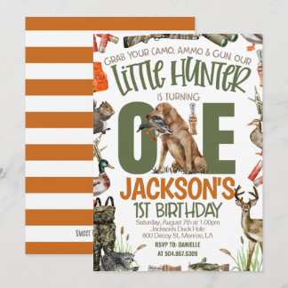Hunter First Birthday Invitation
