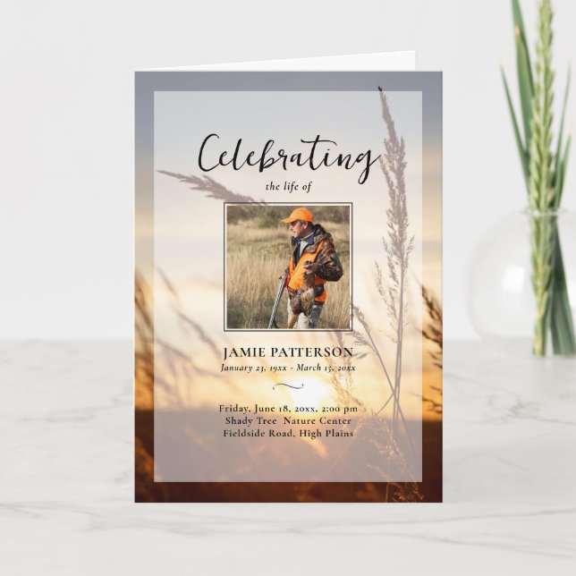 Hunter Fisherman Photo Celebration of Life Funeral Programme (Front)