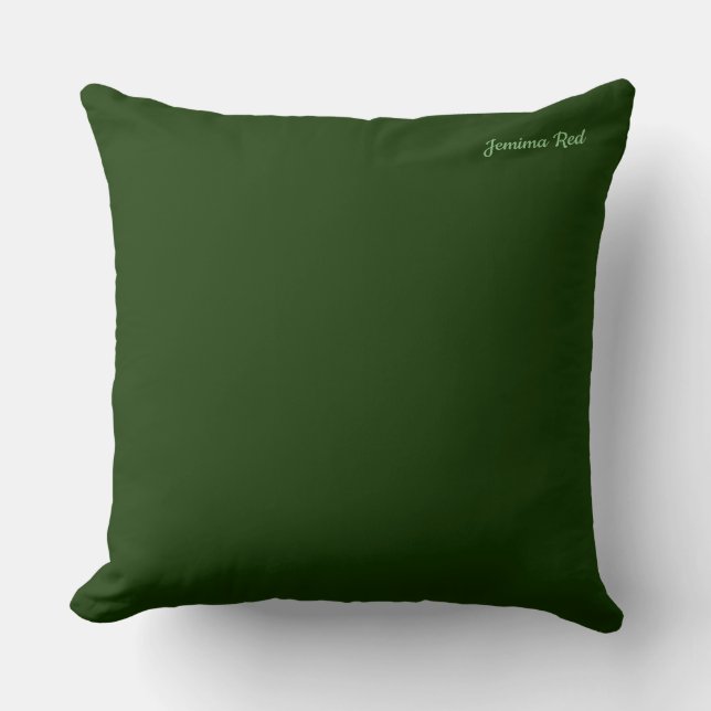 Hunter Forest Green Throw Pillow (Front)