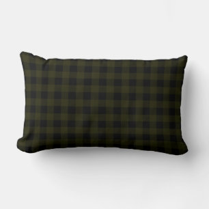 Hunter Green and Black Buffalo Plaid Lumbar Cushion