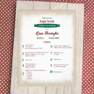Hunter Green and Burgundy Scout Program Flyer