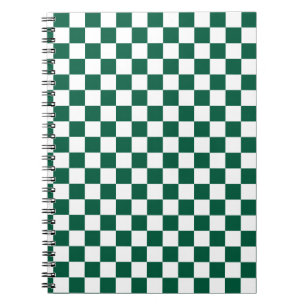 Hunter Green and White Checkered Notebook