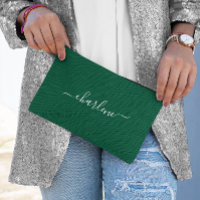 Hunter Green and White Elegant Name