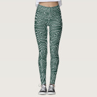 Hunter Green and White Maze African Mud Cloth