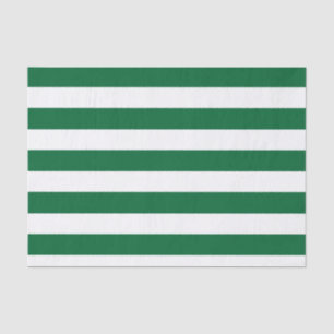 Hunter Green and White Stripes Pattern Tissue Paper