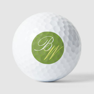 Hunter Green ⛳✨ Art Deco Initials Golf Balls