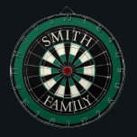 Hunter Green Black Personalised Dart Board<br><div class="desc">This personalised dart board is a fun way to express your personal style. Design has hunter green and black colours. Customise the board with your family name or text. Use the template to create your own personalised dart board.</div>
