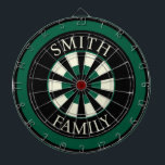 Hunter Green Black Template Dart Board<br><div class="desc">Here is a fun way to express your personal style. Design theme provides hunter green and black colours. You can customise with your family name or text. Use the template to personalise.</div>