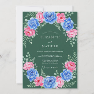 Hunter Green Bold Woodland Wedding Invitation