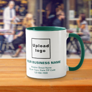 Hunter Green Business Brand Texts on Combo Mug