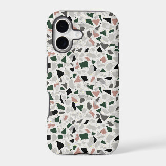 Hunter Green Clay Pink and Grey Speckled Terrazzo