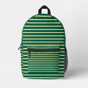 Hunter Green & Cream Striped Backpack 