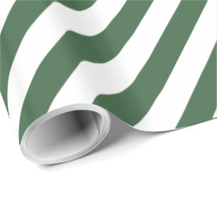 Hunter Green Diagonal Stripe Wrapping Paper